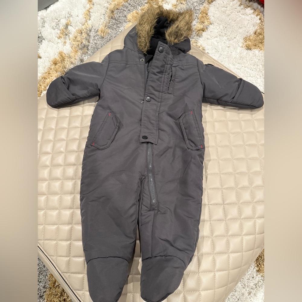Rothschild Charcoal Snowsuit with Faux Fur Hood